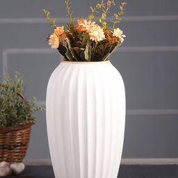 TAYHAA White Ribbed Flower Vases-image-33
