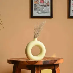 PUREZENTO Yellow Solid Donut Shaped Flower Vases-18