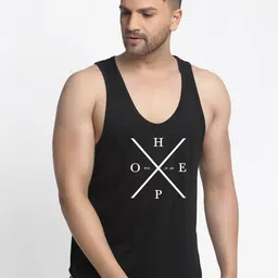 Friskers Men Black Printed Pure Cotton Basic Innerwear Vest-image-41