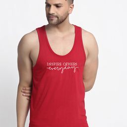 Friskers Men Maroon & White Printed Cotton Innerwear Vests-picture-14