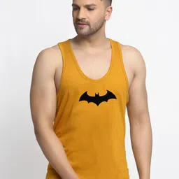 Friskers Men Gold Printed Batman Innerwear Vests-image-86