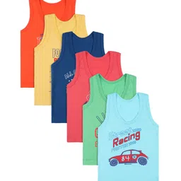 Bodycare Kids Boys Pack Of 6 Assorted Cotton Innerwear Vests-picture-15