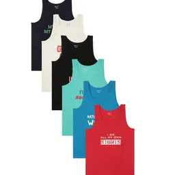 Bodycare Kids Boys Pack Of 6 Assorted Cotton Innerwear Vests-image-93