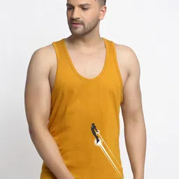 Friskers Men Gold Solid Innerwear Vests-image-7
