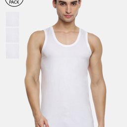 Ramraj Men Pack Of 4 White Solid Pure Cotton Innerwear Vests-image-54