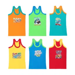 CAREPLUS Boys Pack of 6 Assorted Pure Combed Cotton Innerwear Vests-10