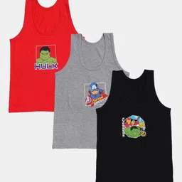 Bodycare Kids Boys Pack Of 3 Assorted Avengers Cotton Innerwear Vests-39