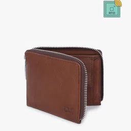 Dezire Crafts Men Brown Bi-Fold Zip Leather Wallet-image-87