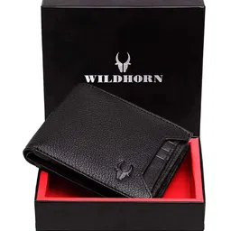 WildHorn Men Black Genuine Leather Wallet-43