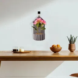 Kuber Industries Pink 1 Pieces Hanging Hydrangea Artificial Flower With Pot image 3
