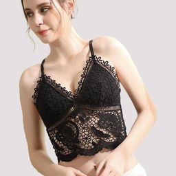 Krelin Floral Lace Half Coverage Lightly Padded Bralette Bra-picture-19