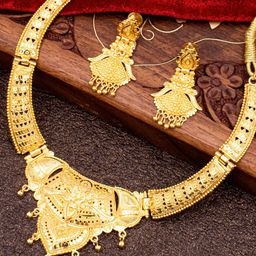 Sukkhi Gold-Plated Ethnic Motif Designed Necklace & Earrings-image-91