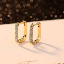 MYKI Gold-Plated Contemporary Half Hoop Earrings-53