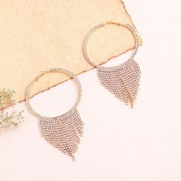 SOHI Women Silver Plated Contemporary Hoop Earrings-image-24