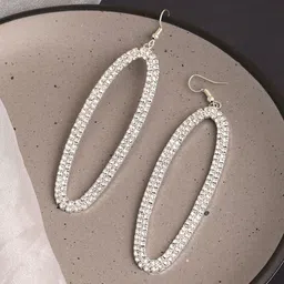 SOHI Silver-Plated Contemporary Drop Earrings-image-40