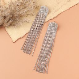 SOHI Silver Plated Contemporary Drop Earrings-15