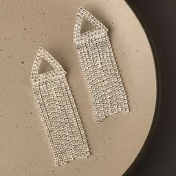 SOHI Silver-Plated Contemporary Drop Earrings-image-88