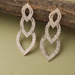 SOHI Women Silver Plated Contemporary Drop Earrings-image-34