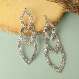 SOHI Silver-Plated Contemporary Drop Earrings-image-37