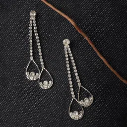 SOHI Silver-Plated Contemporary Drop Earrings-27