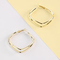 SOHI Gold-Plated Contemporary Hoop Earrings-33