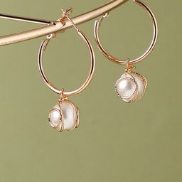SOHI Gold Plated Contemporary Hoop Earrings-85