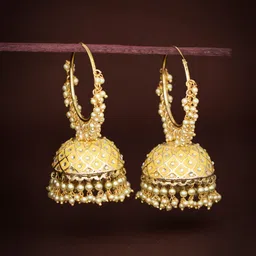 Sukkhi Gold-Plated Contemporary Jhumkas Earrings-image-7