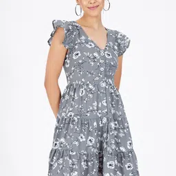 Kibo Floral Crepe Dress-image-60