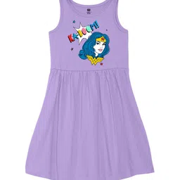 Wear Your Mind Girls Wonder Women Printed Fit and Flare Dress-picture-35