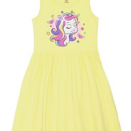Wear Your Mind Girls Unicorn Printed Fit and Flare Cotton Dress-image-61