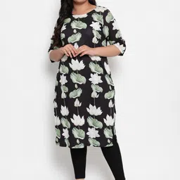 Amydus Plus Size Abstract Printed Kurta-27