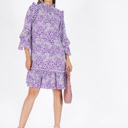 Kibo  Floral Printed Crepe Drop-Waist Dress-image-19