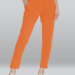 LYRA Women Smart Slim Fit Cotton High-Rise Trousers-image-83