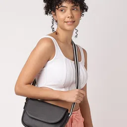 Fastrack Ivory Black Textured Sling Bag-40