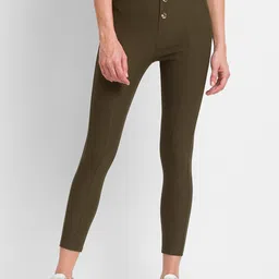 SPYKAR Women Olive Green Cotton Track Pants-image-70