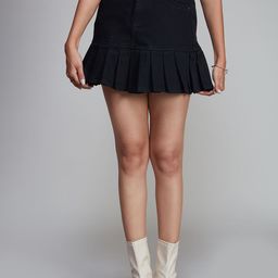 20Dresses Women Box Pleated Pure Cotton Mini A-Line Skirt-image-75