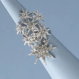 SOHI White & Silver-Plated Artificial Stones-Studded Finger Ring-79