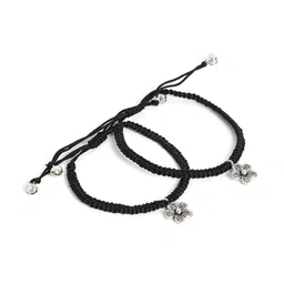 EL REGALO Set Of 2 Flower Charm Thread Anklet-94