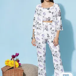 9shines Label Conversational Printed Crop Top With Trousers & Jacket-picture-11