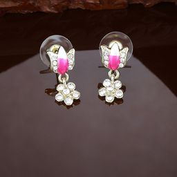 Estele Gold-Plated Floral Drop Earrings-43