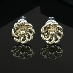 Estele Gold-Plated Floral Studs Earrings-97