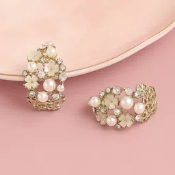 SOHI Gold-Plated Contemporary Drop Earrings-99