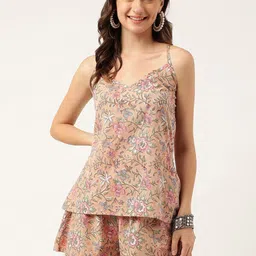 Divena Floral Printed Pure Cotton Night suit-image-23