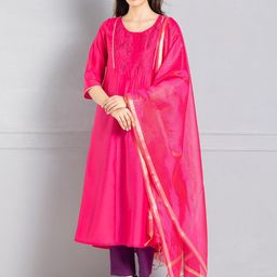 SHAYE Striped Zari Chanderi Dupatta-11