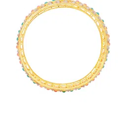 Sukkhi Set of 2 Alloy Gold-Plated & Multi-Coloured Kundan Bangles image 4