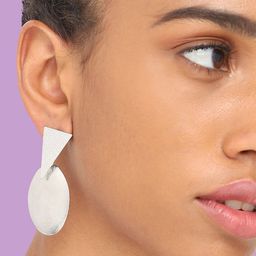 SOHI Silver-Plated Geometric Drop Earrings-9