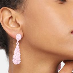 SOHI Women Silver-Plated Teardrop Shaped Drop Earrings image 4