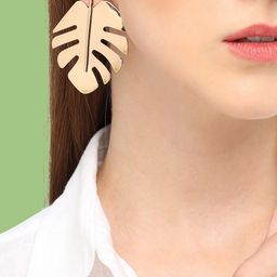 SOHI Gold-Plated Contemporary Drop Earrings-47