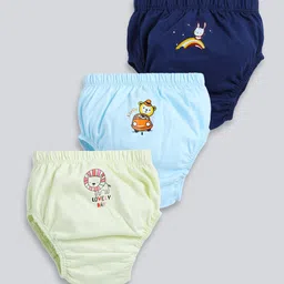 MooNKids Infants Pack of 3 Printed Detail Cotton Basic Briefs-image-3