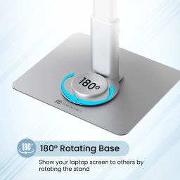 Portronics Twister Portable Laptop Stand – A foldable laptop stand with a 360° rotating base, adjustable height, and a ventilated design for better cooling and comfort. image 3